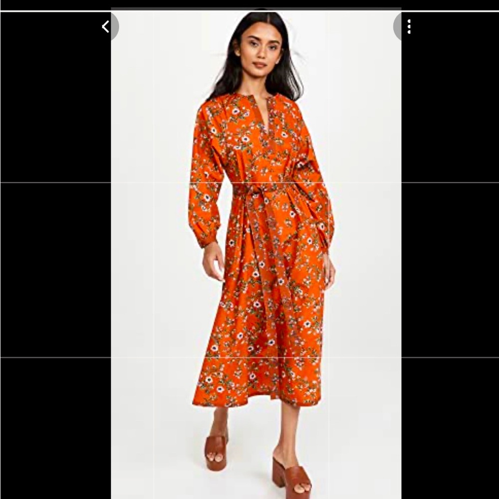 Tory Burch rust floral print dress. Beautiful detailing. New with tags.